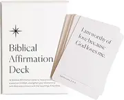 Biblical Affirmation Deck | 52 Card Deck of Bible Quotes | Daily Religious Affirmations | Bible Teachings, 70x100mm, Black and White