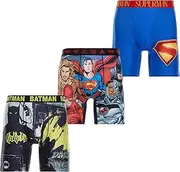 [COCO BRANDS] Justice League Men's Boxer Briefs - No Fly, Anti-Chafing Stitching, Comfort Shaped/Cotton Lined Crotch