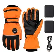 [Generic] Heated Motorcycle Gloves - Snowboarding Gloves - Touch Screen Windproof Reflective Skiing Hand Warmer for Winter Outdoor Work, Cycling, Running, Hiking