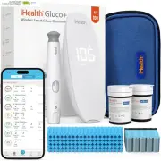 Ihealth Gluco+ Wireless Smart Blood Glucose Monitor Kit with Free App, 100 Gluco
