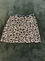 NWT Topshop Metallic Leopard Print Mini Skirt Sz US 6 EUR 38 UK 10