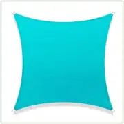 16 ft. x 16 ft. 190 GSM Turquoise Square Sun Shade Sail Screen Canopy, Outdoor