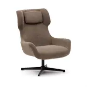 Zalina swivel armchair light brown chenille