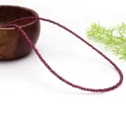 Beautiful Red Garnet 2-3MM Faceted Round Gemstone Beads Choker Necklace Gift 18"