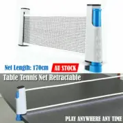 Retractable Table Tennis Net Portable Ping Pong Replacement 170cm Net Rack AU