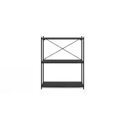 Cassis 2-Tier Low Shelf Bookcase Bookshelf Onyx Black