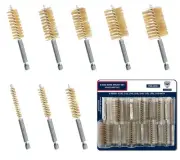 8-Size Bore Brush Set, Brass / Copper Wire Brush for Power Drill, Drill Brush...