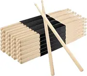 JEUIHAU 50 PCS 25 Pair 5A Drum Sticks, Maple Wood Drumsticks, Classic Wooden Drumsticks with Oval Wood Tip, Wood Drum Sticks Set for School, Band