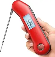 F1 Turbo Digital Meat Thermometer - 0.5s Instant Display Grill Thermometer, ±0.3°C Accurate Temperature Meter, IP67 Waterproof Magnetic Thermometer Cooking, Bottle Opener Roasting BBQ