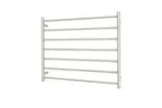 Radiant RTR08 Round Bar Heated Towel Rail - 900 x 750mm - Brushed Satin - Stainless Steel- Bottom Left/Top Right Wiring