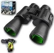 20x50 Binoculars for Adults, High Power Waterproof Binoculars Telescope with Low Light Night Vision for Hunting Bird Watching Travel Football Games with Carrying Case Strap Phone Bracket Adapter