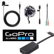 GoPro Pro 3.5mm Mic Adapter HERO5 Black + WIND SCREEN + HD LAVALIER MICROPHONE