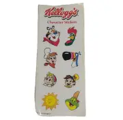 Vintage Kelloggs Cereal Character Sticker Sheet Tony Tiger Snap Crackle Pop Sam