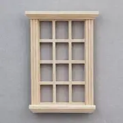 1:12 Miniature Wooden Window Frame Dollhouse Furniture Study Room Unpainted