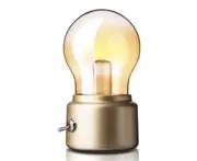 Supperstore Bedroom Retro Charging Bulb Night Light Creative Nostalgic USB Bedside Table Lamp Atmosphere Lamp-Black