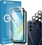 [3+3 Pack] T Tersely 9H Tempered Glass Screen Protector for Samsung Galaxy A16 4G/5G, with Installation Alignment Frame Support Fingerprint Unlock Anti-Scratch Film Screen Protector