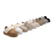 EVERAU® 2-Way Style UGG Women Removable Strap Slingback Platform Slippers Forever - White / AU Ladies 6 / AU Men 4 / EU 37