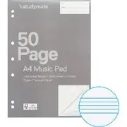 Studymate A4 70gsm 12 Stave Music Pad 50 Page