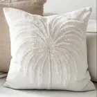 Linen with Tufted Palm Cushion Cover 45cm x 45cm - Lined - Coastal Boho