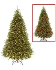 National Tree Company 7.5' Kingswood Fir Medium Hinged Tree with 500 Dual Color(R) LED Lights + PowerConnect(TM) System- 9 Funct