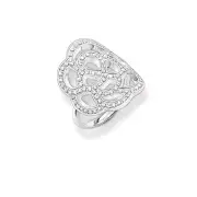 Genuine Thomas Sabo Sterling Silver CZ Rose Ring TR1946 RRP $429