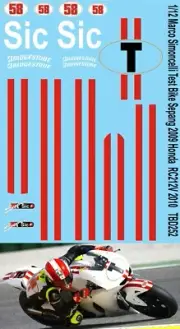 1/12 Decals for RC212V 2010 Marco Simoncelli Test Bike Sepang TBD252