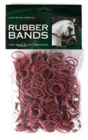Rubber Bands For Horse Mane & Tail Braiding - Chestnut packet of 500