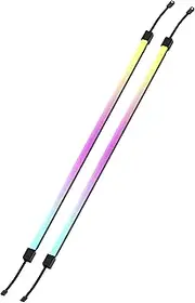 CORSAIR LS350 Aurora Light RGB Strips 350mm – 2X Magnetic Diffused Individually Addressable RGB LED Strips – +5V ARGB Header or CORSAIR iCUE Controller – ARGB to iCUE 3-Pin Adapter Cable Included