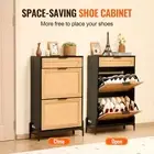 Shoe Cabinet Organizer with 2 Flip Drawers and 1 Slide Drawer Black