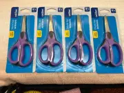 Lot (4) pairs of Caliber 5.25” Soft Handle Blunt Tip Scissors (5 1/4 inch) - NEW