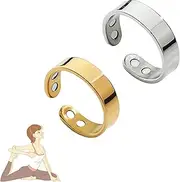 [LIU JUN] Calmi Ring, Magtherapy Lymphatic Drainage Titanium Ion Rings Lymph Nodes Acupuncture Therapy Open Olux Ring For Women Men Health Jewelry Gifts