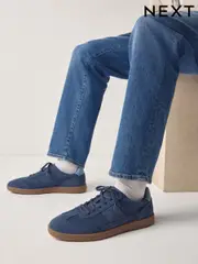 Navy Suede Smart Casual Trainers (AV4193) | $100