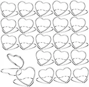 FUNOMOCYA 48pcs Heart Shape Memo Clips Stylish Table Number Holders for Events Desktop Stands Convenient Double Design Stable and Easy to Use