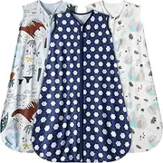GUNTAIL Baby Sleep Sack 0-24 Months 3 Pack Baby Wearable Blanket 100% Rayon Cotton 2-Way Zipper Toddler Sleeping Sack TOG 0.3