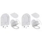 Toilet Seats with Soft Close Lids 2 pcs Plastic White vidaXL