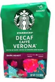 Starbucks Caffe Verona Decaf Dark Roast Ground Coffee 12 oz