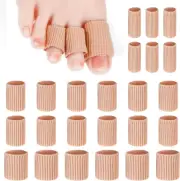 24Pcs Toe Sleeve Protectors Toe Cushion Tube, 3 Size Soft Toe Separators Gel Lin