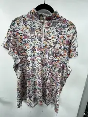 Kastel Flutter Sleeve Parisian Floral 1/4 Zip XL sun shirt