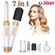 7 in 1 Hair Straightener Curler Flat Curling Iron Brushes Comb Smooth Hairdryer