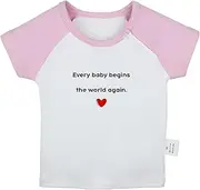 [iDzn] Every Baby Begins The World Again Funny T-Shirts Baby Graphic Tees Tops Newborn Toddler Tops 0-24 Months Kids Clothing