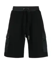 logo-patch cotton shorts M black
