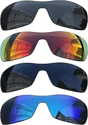 [Acefrog] 1.6MM Polarized Replacement Lenses for Oakley Antix OO9077 Sunglasses, Upgraded Material, Polycarbonate 4 Pieces Pitch Black + Star Silver + Winter Sky + Jaffa Orange
