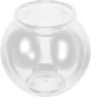 HOMOBABE Round Plastic Small Fish Bowl Durable Desktop Aquarium for Goldfish and Turtles Easy to Clean Modern Design for Home Office Decor Micro Landscape Fish Tank