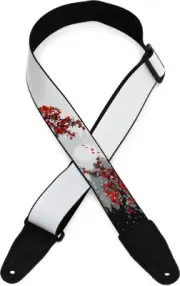 Levy's MPD2 Polyester Guitar Strap - Cherry Blossoms & Snow (3-pack) Bundle