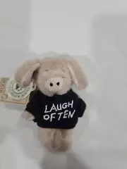 Boyds Bears Mini 4" PIG Message "Laugh Often" Plush (T. Hee) With Tags 2002 Hog