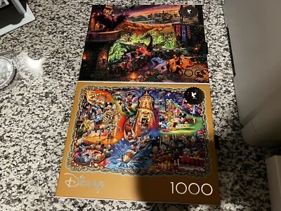Thomas Kinkade Silver Select Disney Maleficent + Mickey's Carnival 1000 Puzzle