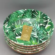 x4 Tommy Bahama Palm Banana Leaf Melamine Bowl Set Terra Cotta Look Tropical