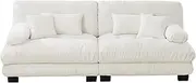 ZZXZTSHOP Chenille White Cloud Couch 2 - Seater Sofa with Pillows for Living Room