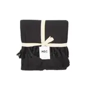 Maine & Crawford Neo 170x130cm Cotton Throw Sofa Blanket w/ Giant Tassels Black