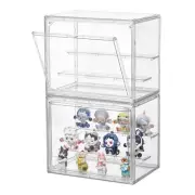 Clear Acrylic Display Case,2 Pack 3 Tier Adjustable Display Box Stand with 2 ...
